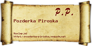 Pozderka Piroska névjegykártya
